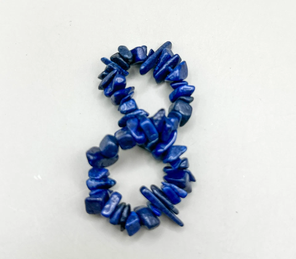 Pulsera Vintage Lapislázuli Sodalita Elástica Piedras Preciosas Estate Tamaño Flexible Foto 4 de 4