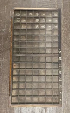 Antique Wooden Printer Drawer Letterpress Type Tray 16.5x32.5” 