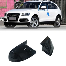 Pair Add-On Wing Side Mirror Cap Covers For Audi Q5 8R 2009-2017 w/o Lane Assist