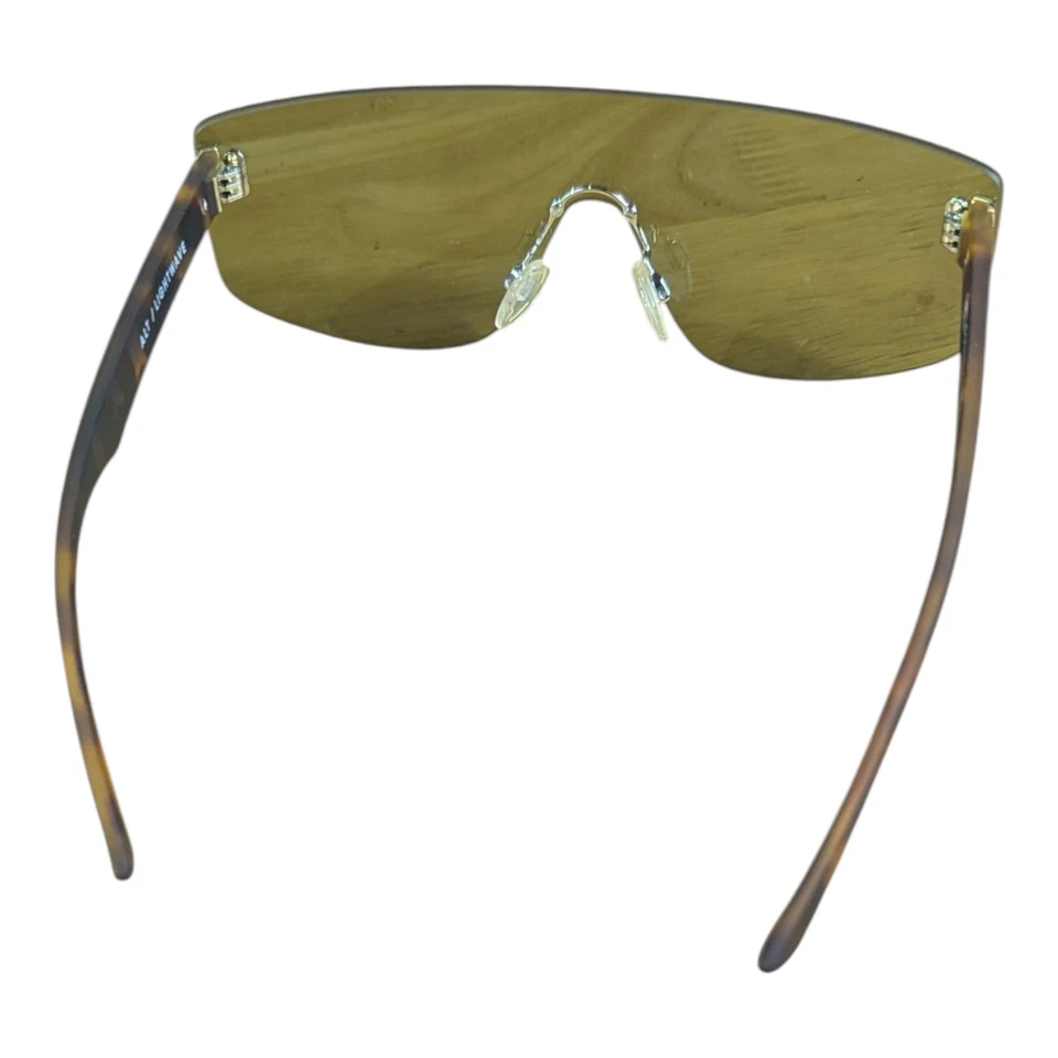 Gafas de sol VonZipper ALT onda de luz marco marrón tortuga lentes doradas VZ cara Lazer Foto 3 de 4