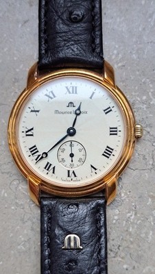 Maurice Lacroix Swiss Mechanical Watch Gold Plated Subseconds Roman Numerals Box