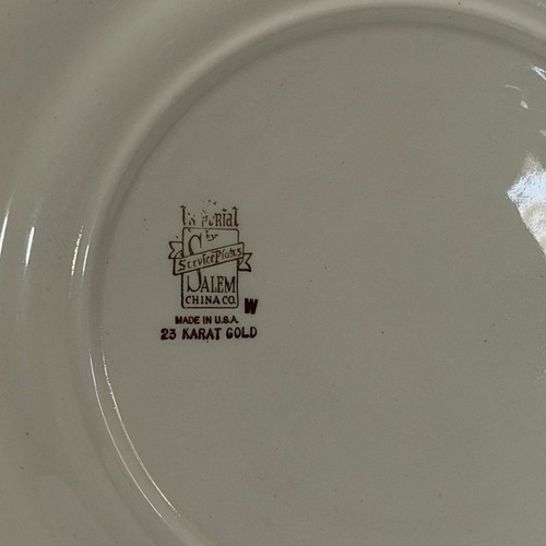 Vintage Salem China Plate 23K Gold Colonial Fireplace Scene Farmhouse Wall Decor - Picture 5 of 9