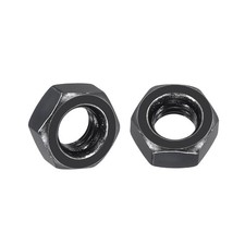 50pcs Hex Nuts - M6-1 Carbon Steel Grade 8 Hardware Nuts, Black Oxide