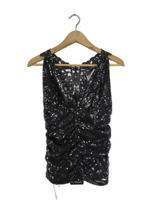 IN STYLE FASHIONS Longtop Damen Top Gr. DE 36 schwarz Glitzer-Optik