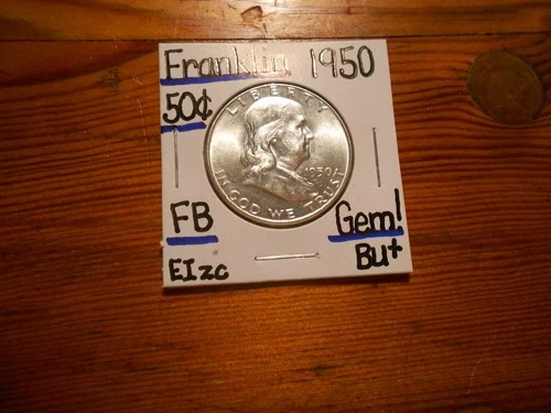 1950 silver Franklin Half Dollar Gem BU+ BEAUTY!!!! FBL!!!!! LOOOOOOOOK!!!!!!