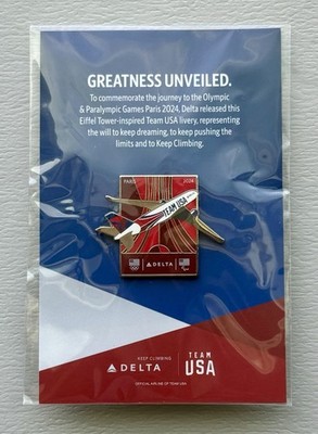  Delta Air Lines Team USA Paris 2024 Olympics Airplane Livery Collectible Pin