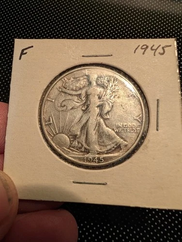1945 50cent Walking Liberty Half Dollar Fine Condition Silver