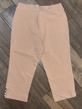 JM Collection Khaki Stretch Pull On Crop capri Pants - Women's Size M