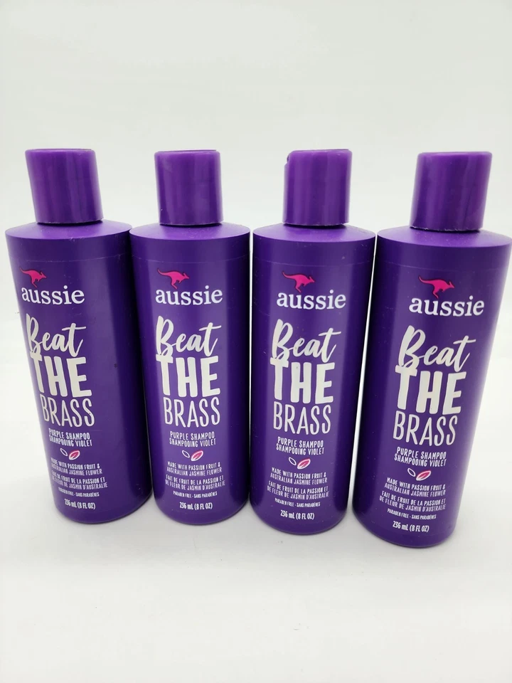 4 Pack Aussie Beat The Brass Paraben-Free Purple Shampoo for Colored Hair 8oz - Image 2 of 3