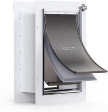 Pet Door for Wall,3-Flap,Steel Frame and Telescoping Tunnel, Aluminum Lock, Doub