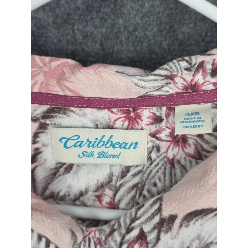 Camisa hawaiana de palmera floral tropical mezcla seda caribeña para hombre 4XB viaje Foto 3 de 4