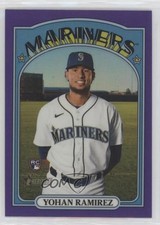 2021 Heritage High Number Hot Box Chrome Purple Refractor Yohan Ramirez #530 sq1