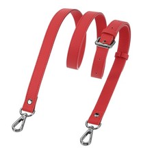 0.6" Genuine Leather Purse Strap for Bag Red Black Buckle 