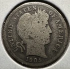 1905 BARBER DIME 90% SILVER G-VG DETAILS PHILADELPHIA MINT