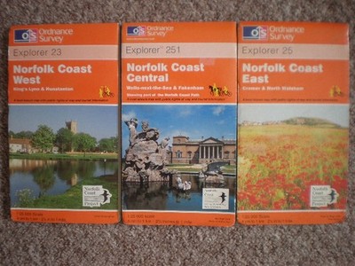 250 [23] 251 252 [25] NORFOLK COAST CENTRAL LOT EXPLORER ORDNANCE SURVEY MAPS OS