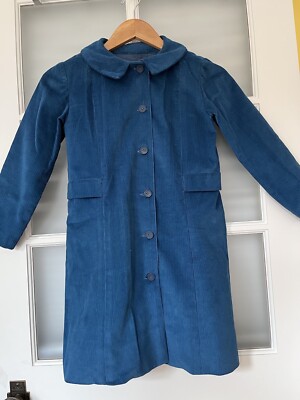 VTG Cobalt Blue Corduroy Coat Jacket Girls 10 12 Tailor Made Madeline In  Paris