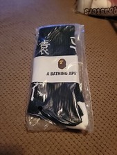 BAPE College Socks Kanji Logo Black BRAND NEW IN PLASTIC 