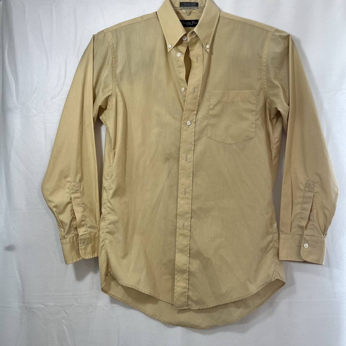 Vintage Christian Dior Monsieur Shirt Men's Gold Long Sleeve Vintage Christian Dior Monsieur Shirt Men's Gold Long Sleeve