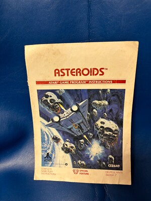 Asteroids Atari 1979 Program Instructions Manual CX2649 Video Game Vintage RARE