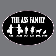 G-9047 Funny Smart Dumb Lazy Wise Jack Ass Family Bumper Sticker Window Decal