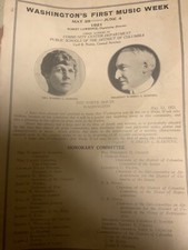 program 1921 Washington&rsquo;s 1 st Music Week w Serenade to President Warren Harding