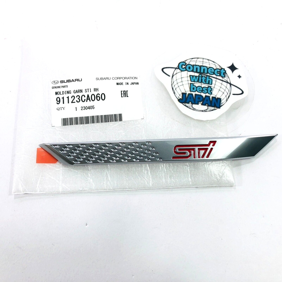 Genuine Subaru Limited Black Fender Badge Emblem Garnish Set Pair For WRX STI 2011-2014
