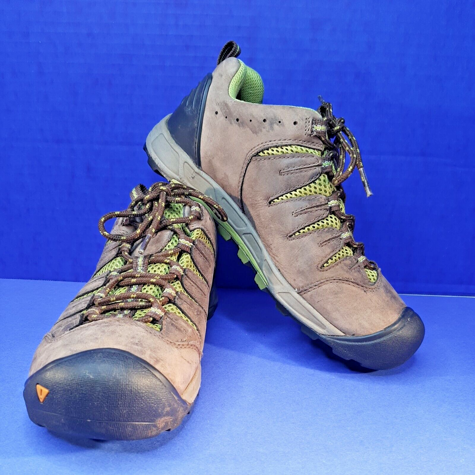 Scarpe KEEN donna 8 BRYCE marrone verde escursionismo trail impermeabili pelle stringate