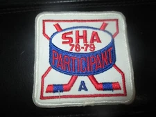 Vintage SHA PARTICIPANT HOCKEY 78-79 Sew-On EMBROIDERED PATCH - 1970's