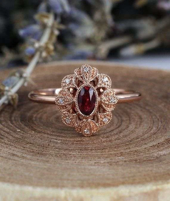 1930s Art Deco Rose Gold Low Profile Diamond Engagement Ring | Vintage 14K Pink  Gold Design — Antique Jewelry Mall