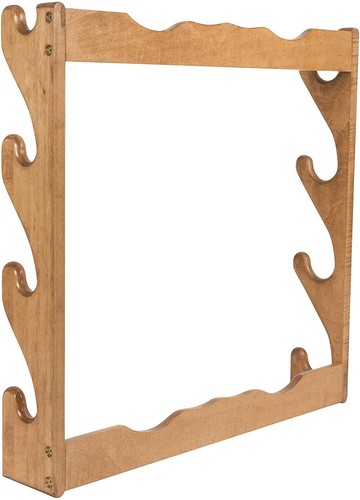 Rifle Rack Wall Display Hunting Trophy Room Hanging Gun Storage Wood Finish Hunt - Picture 3 of 3