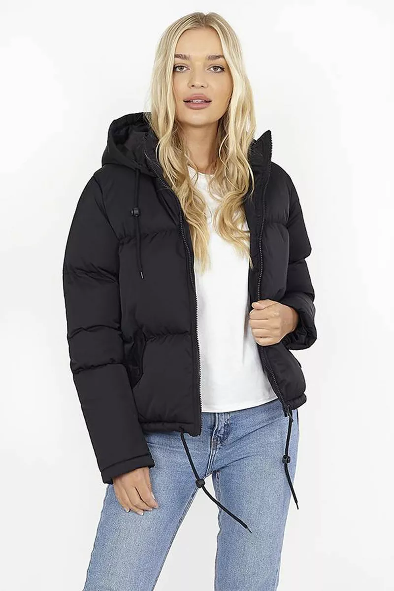 New Womens Brave Soul Cello Bubble Padded Hooded Short Winter