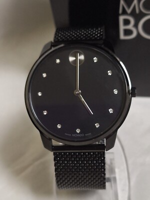 Movado Bold Thin Men s Black ION Plated Stainless Steel Watch 3600904