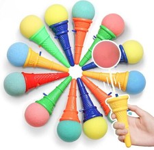12 Pcs Ice Cream Shooters Toy - Ice Cream Poppers Cone Foam Ball Launcher
