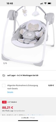ingenuity Babyschaukel Comfort 2 Go, Cuddle Lamb, tragbar
