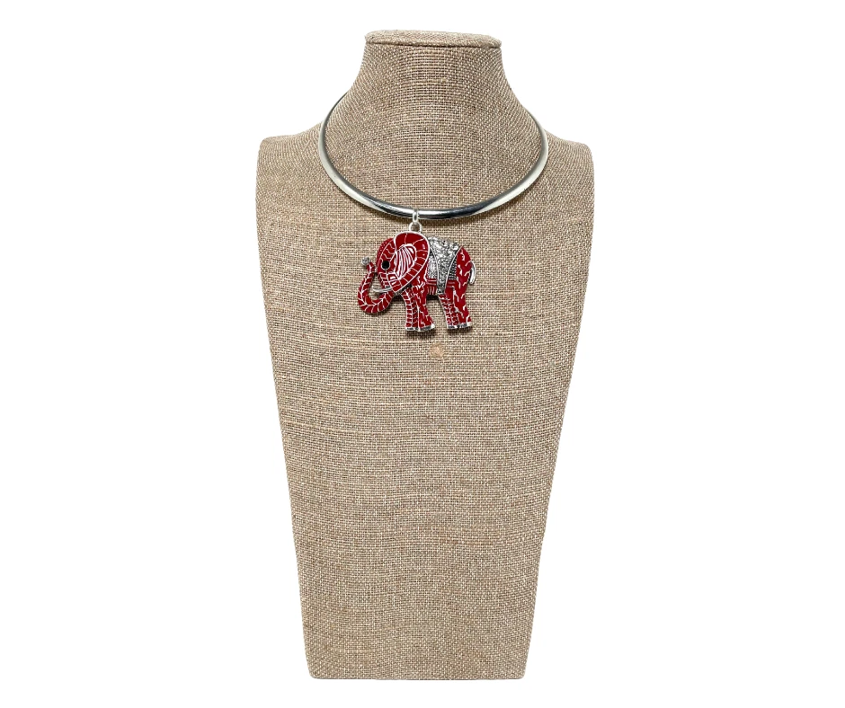 Bijoux Supreme Hair & Beauty éléphant Chocker Rouge