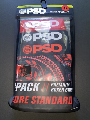 PSD Core Standard Premium Boxer Briefs Flower Bandana 3 Pack Size Small New