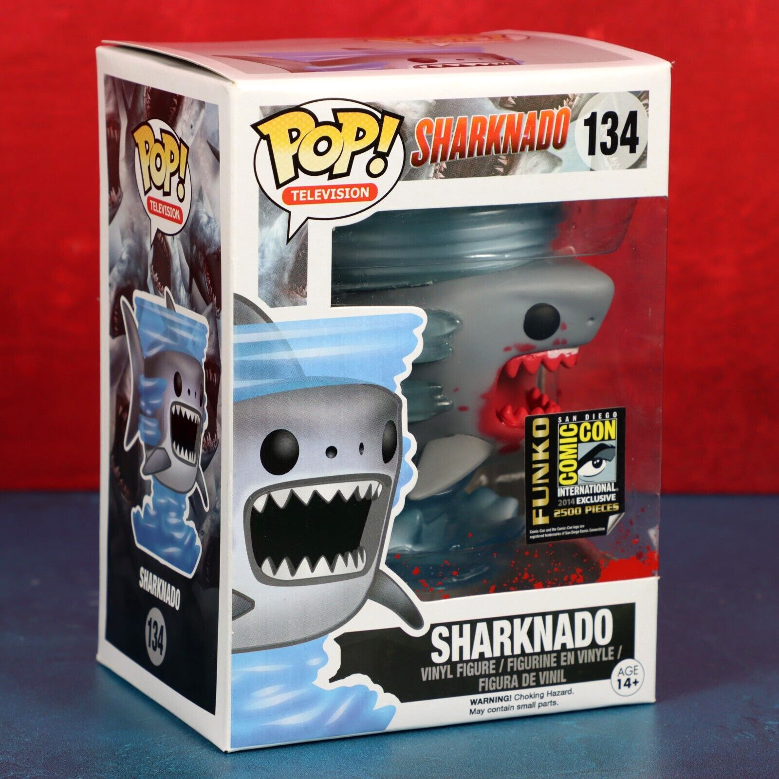 Funko Pop Sharknado Shark 134 Blood Splatter Sdcc 2014 Le 2500 With Protector