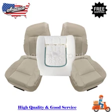 Driver Passenger Top Back & Bottom Cloth Seat Cover Tan For 2009-2014 Ford F150