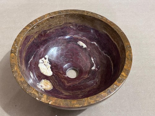 14” Multi Red Onyx Bathroom Vessel Sink AS-IS Blowout Sale sink# 216 - Picture 2 of 6