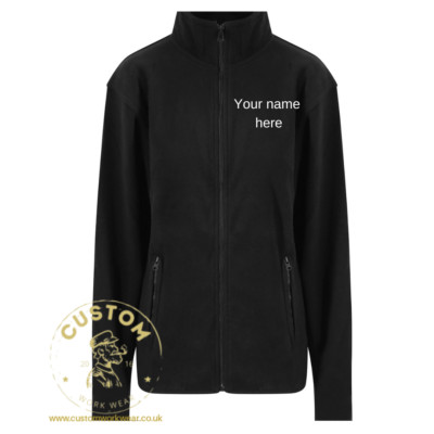 Personalised embroidered fleece jacket with your text, working work wear