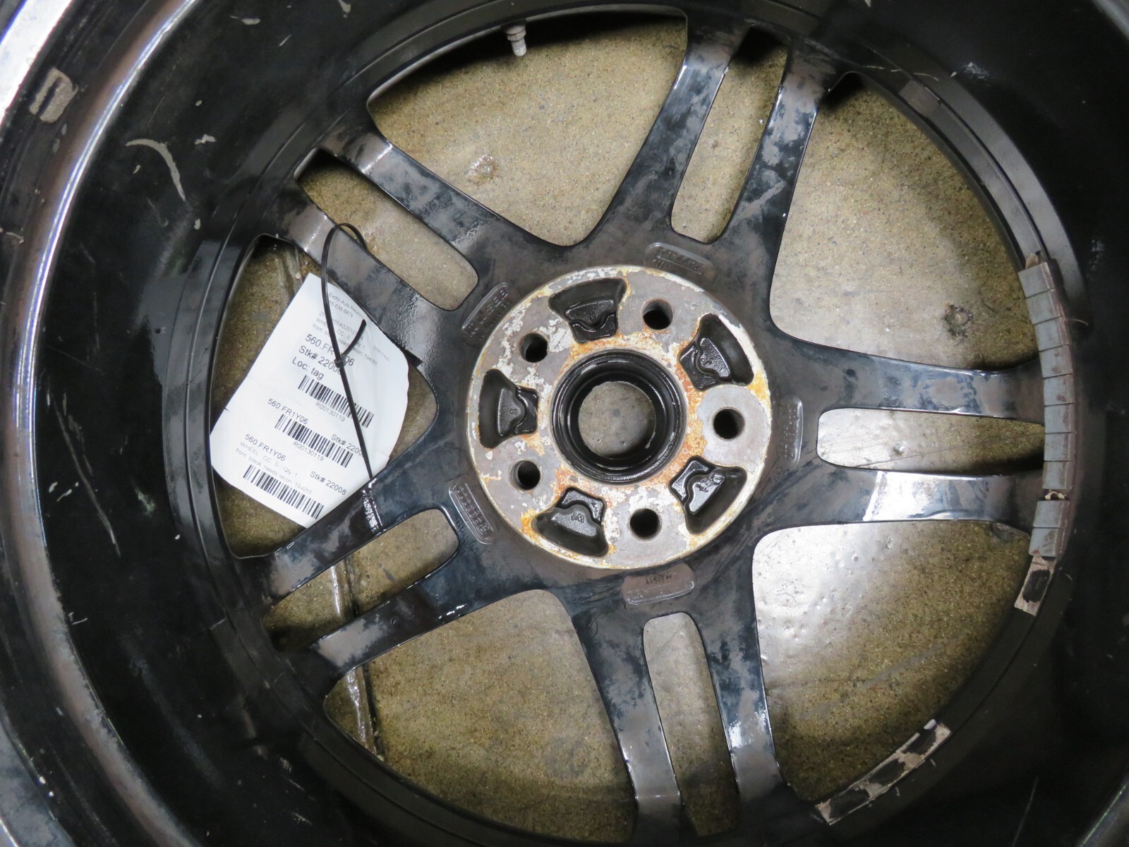 Ferrari F430, Front Wheel, Black, Bent/Damaged, Used, P/N 194265