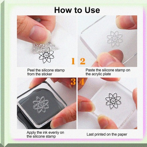 Silicone Clear Stamps Set for DIY Scrapbooking and Card Making - School and Book - Bild 4 von 7