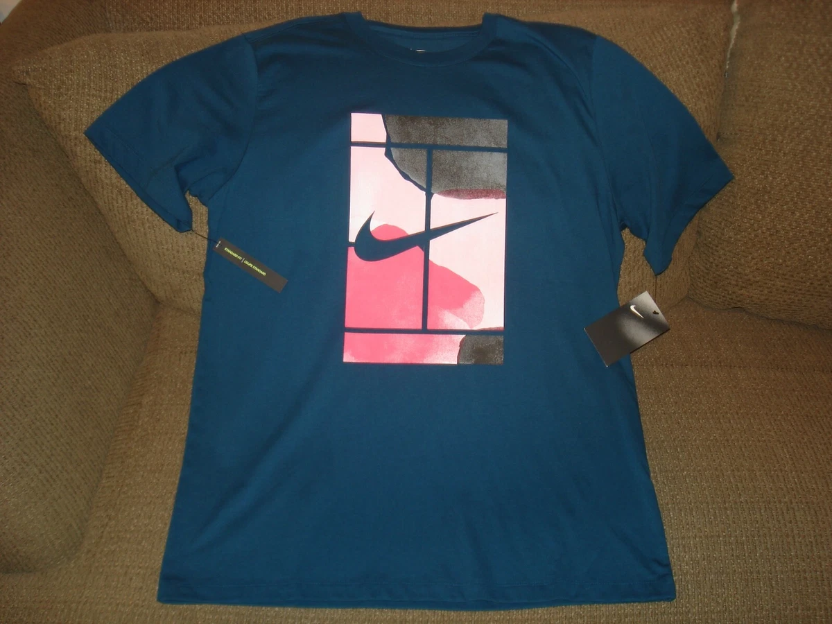 NWT Nike Men s Court Graphic Seasonal Tennis Tee T Shirt CQ2422 432 Extra Large