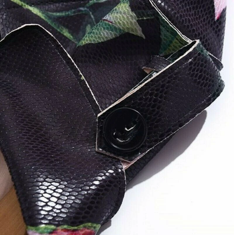 Abrigo rompevientos de cuero PU con estampado de rosas Occident para mujer fiesta L Foto 2 de 4