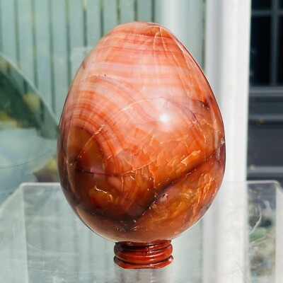 2.2LB Natural Carnelian Crystal Egg White & Orange AAA+ Vitality Creativity