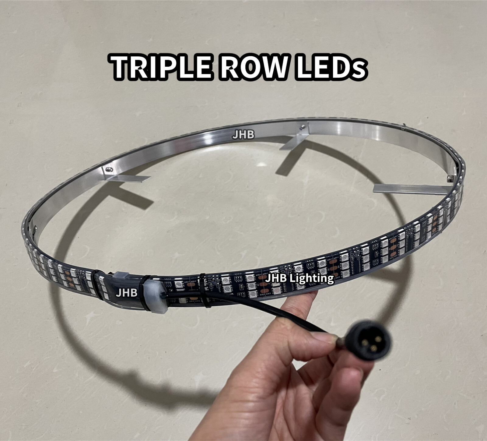 JHB Parts : ONLY 1PC 17.5"TRIPLE ROW CHASING Flow LED (3Pins) Wheel Rings Light