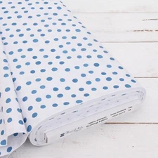 Threadart Cotton Quilting Fabric By The Yard - Vintage - Lt. Blue Dot