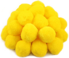 30Pcs Large Pom Poms 2 Inch Yellow Craft Pom Poms Fuzzy Pompoms Balls for DIY Ar