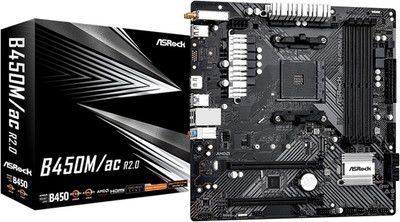 ASRock B450M/AC R2.0 AM4 AMD Promontory B450 SATA 6Gb/s Micro ATX AMD