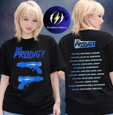 The Prodigy Merch UK And Ireland Tour 2026 Raygun Two Sided Unisex T-Shirt